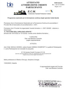 Crediti Formativi E.C.M. Luglio a Dicembre 2022